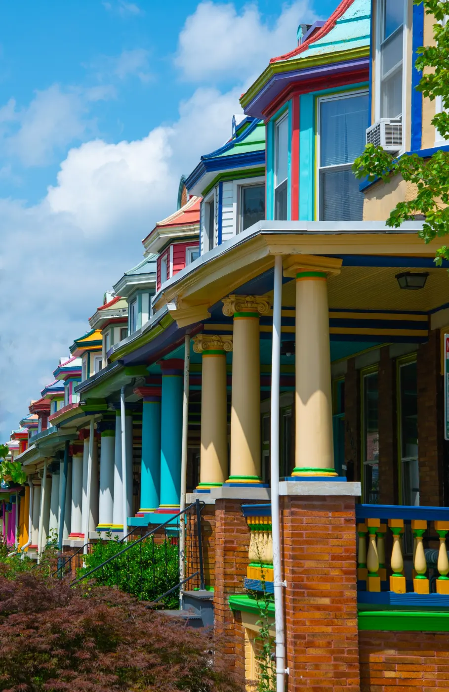 Colorful homes in Baltimore, MD