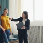 a landlord conducting a property tour