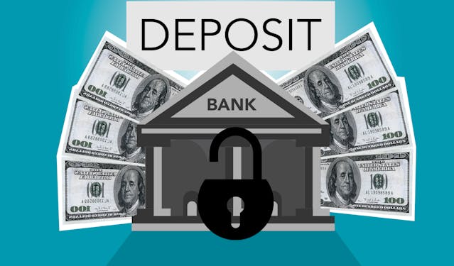 deposits being placed in the bank